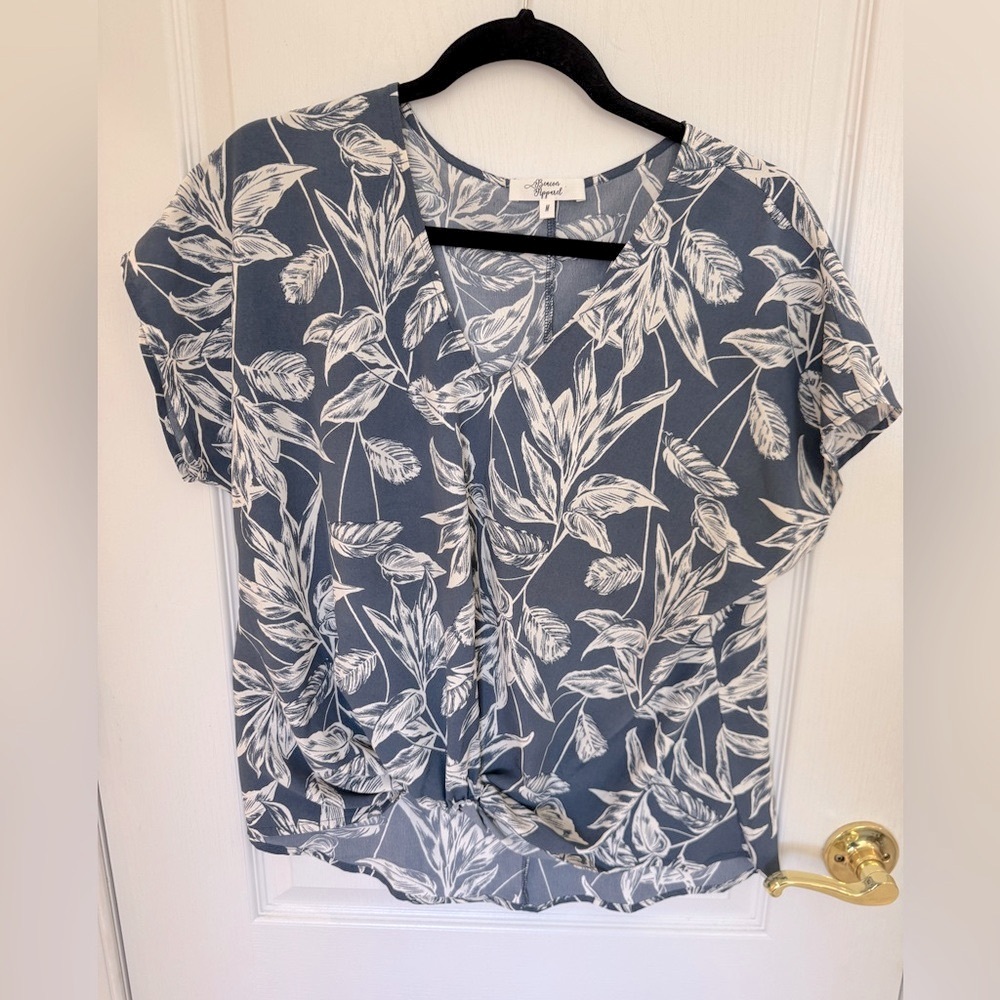 Stitch Fix Knot Detail Blouse - Blue L